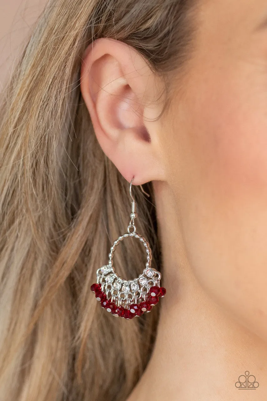 Charmingly Cabaret Red Paparazzi Earrings