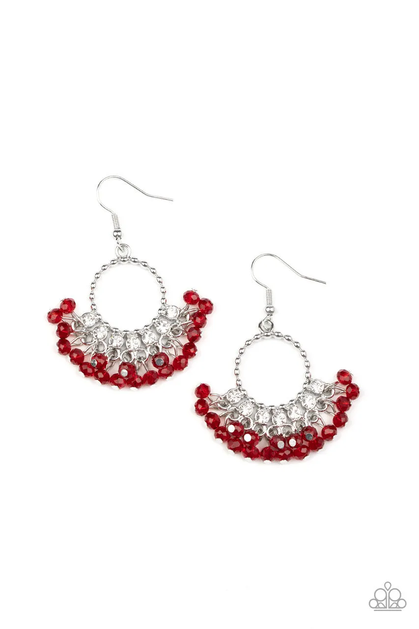 Charmingly Cabaret Red Paparazzi Earrings