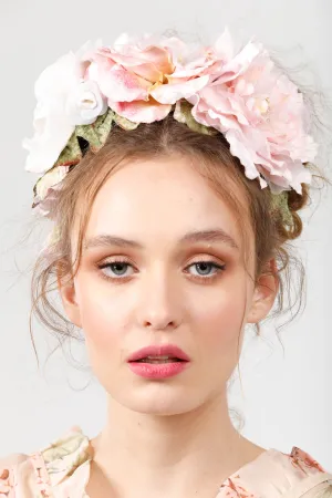 Chelsea Garden  flower crown. Pink /cream