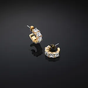 chiara ferragni classic gold plated crystal hoop earring 16mm