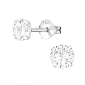 Children's Sterling Silver 'April Birthstone'  Stud Earrings