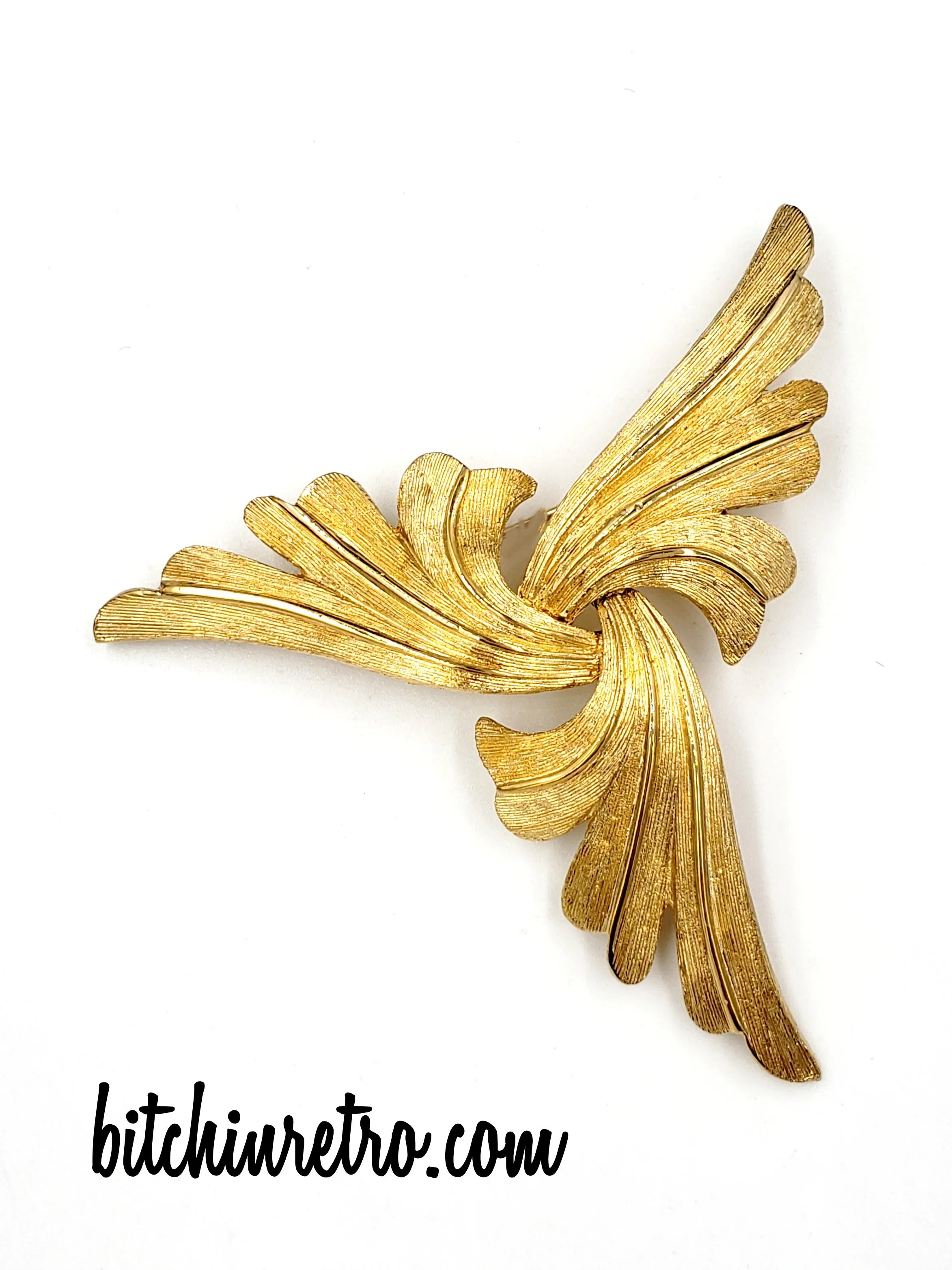 Christian Dior Vintage Brooch in Angel Wing or Pinwheel Design