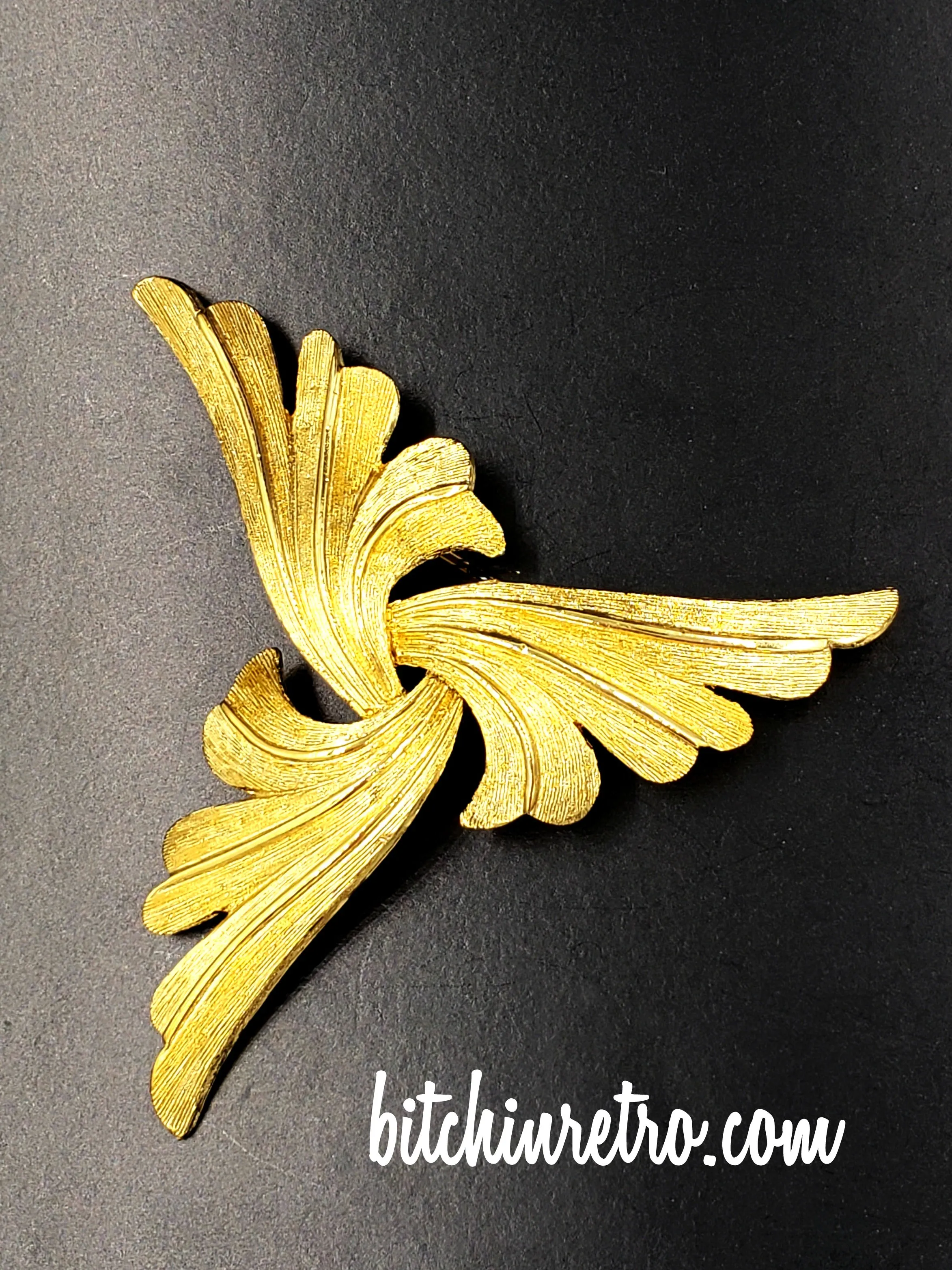 Christian Dior Vintage Brooch in Angel Wing or Pinwheel Design