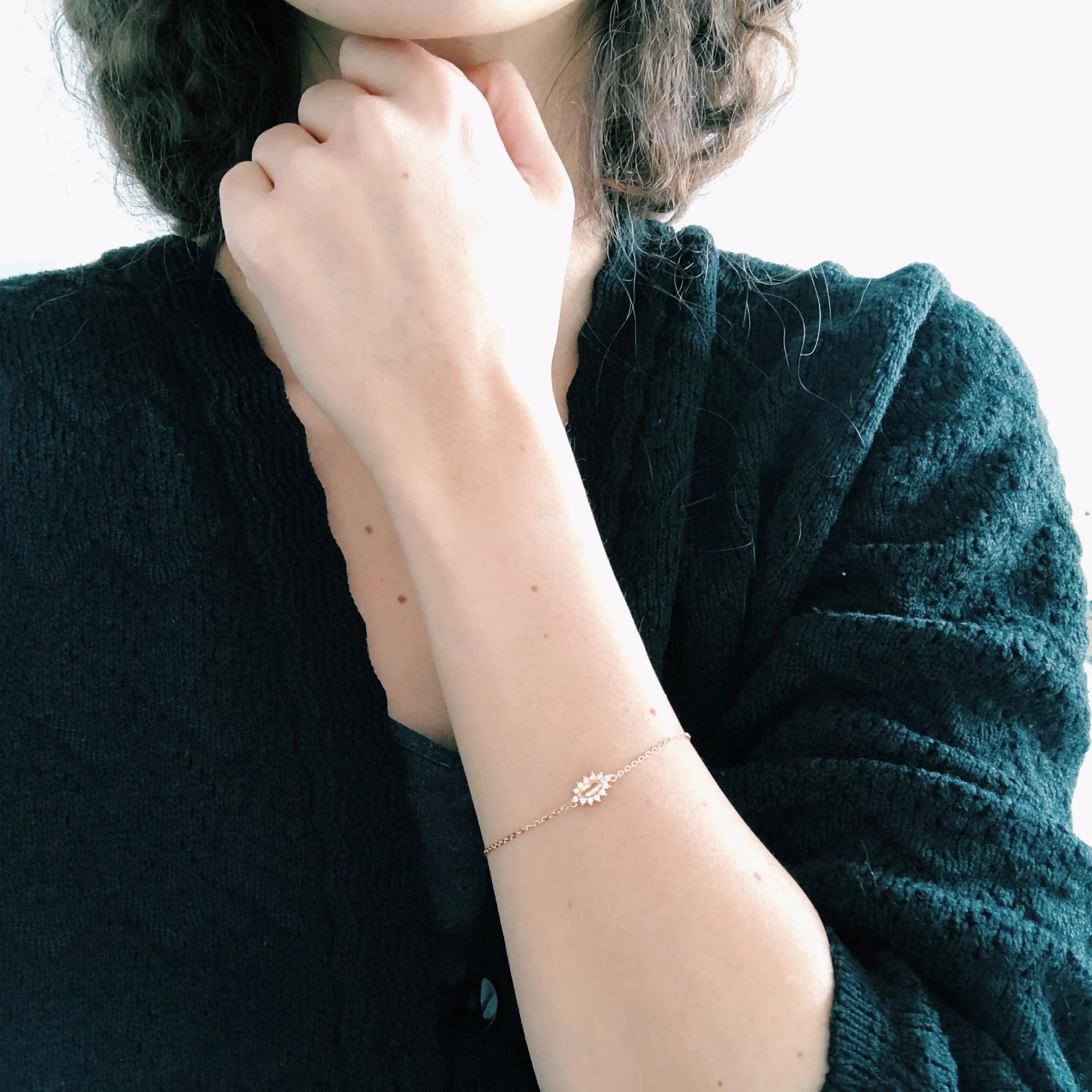Citrine Bracelet | November Birthstone Bracelet | 18K Rose Gold Vermeil