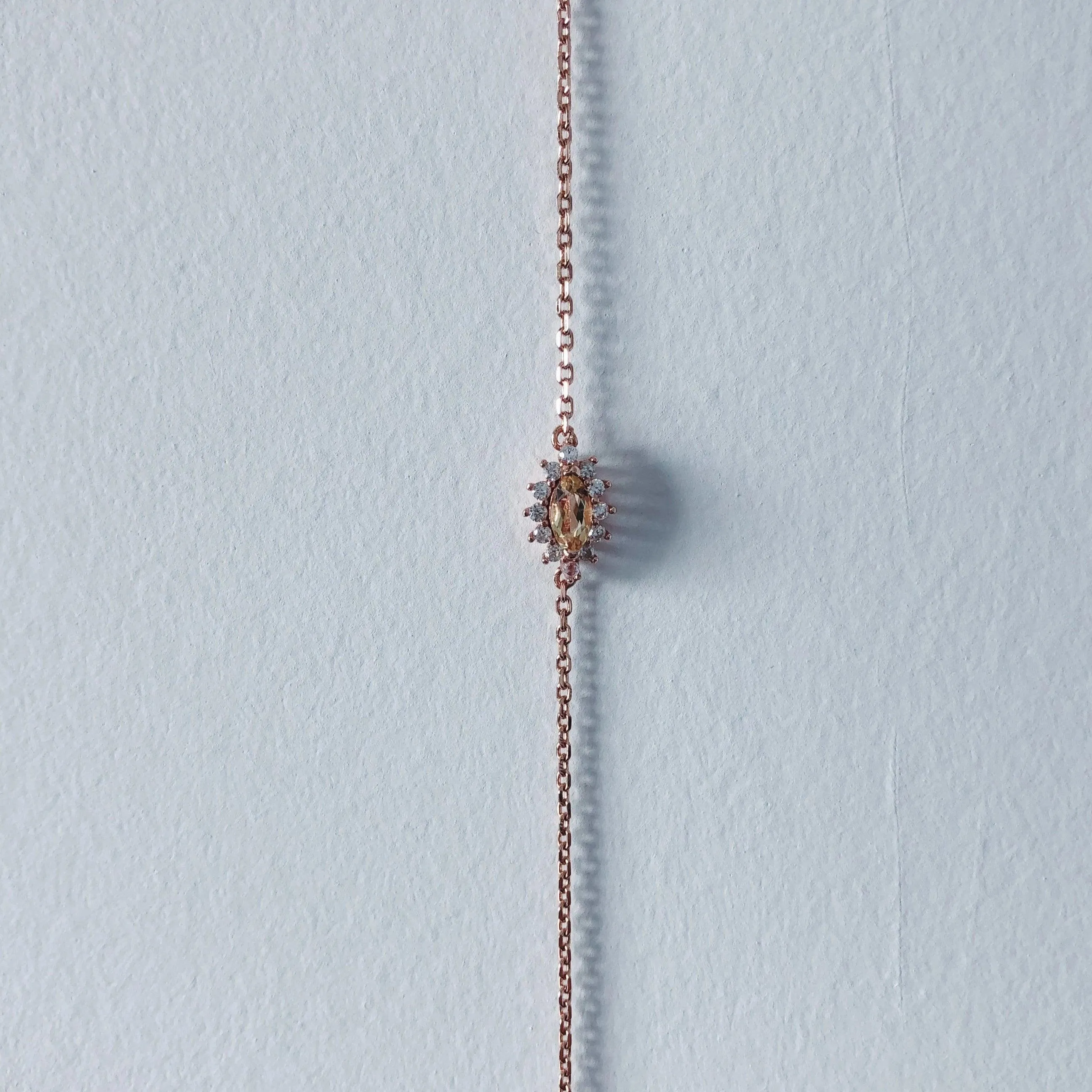 Citrine Bracelet | November Birthstone Bracelet | 18K Rose Gold Vermeil