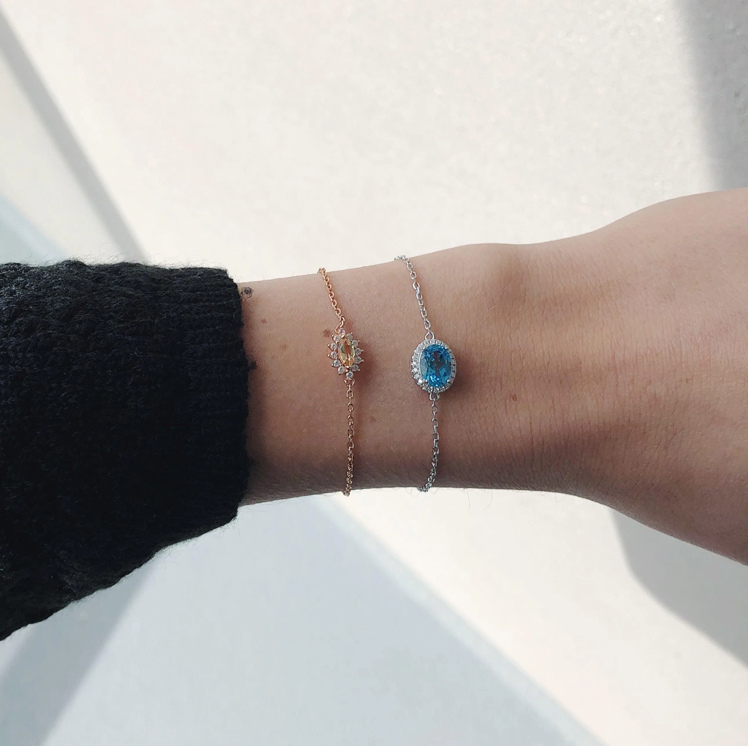 Citrine Bracelet | November Birthstone Bracelet | 18K Rose Gold Vermeil