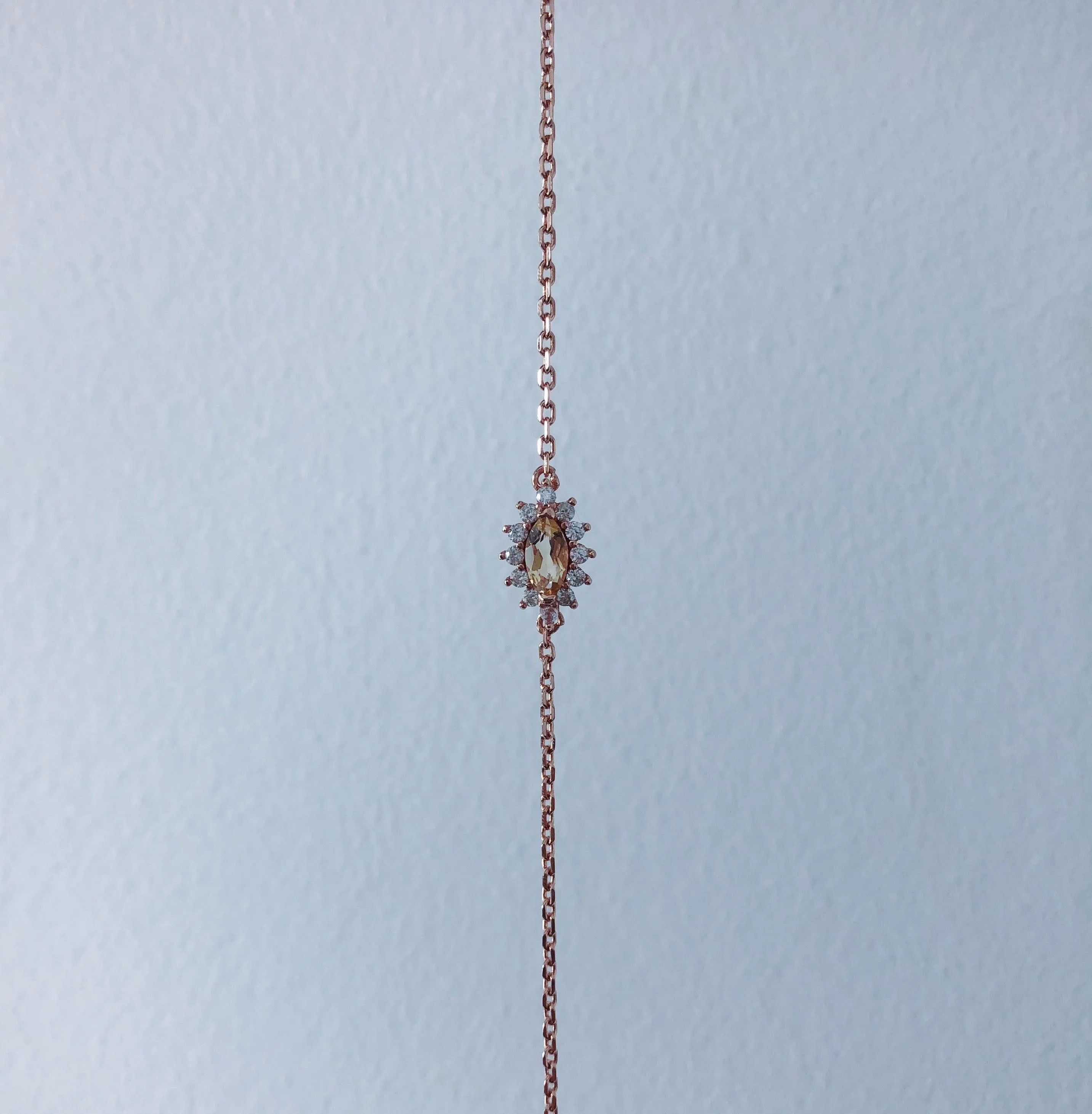 Citrine Bracelet | November Birthstone Bracelet | 18K Rose Gold Vermeil
