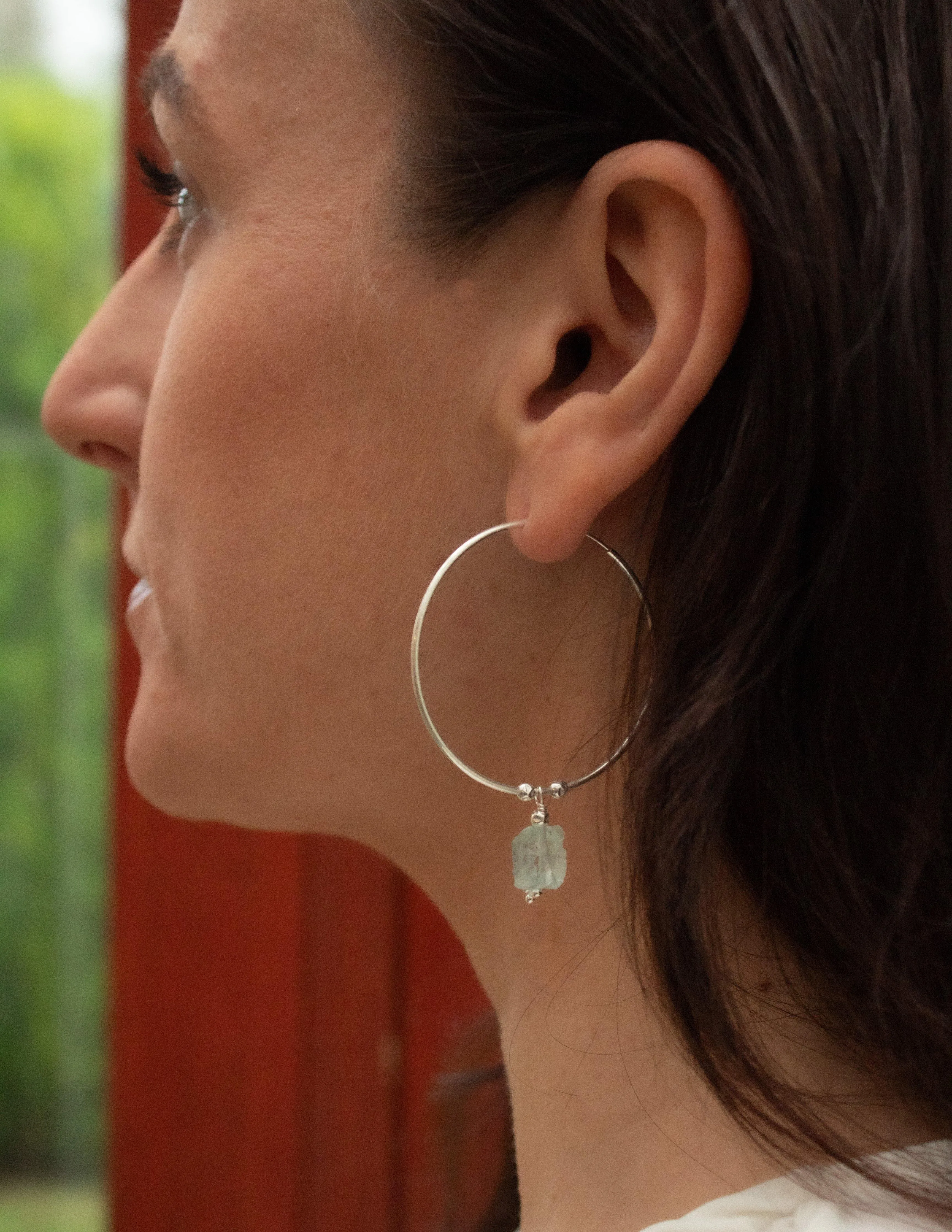 Citrine crystal hoop earrings
