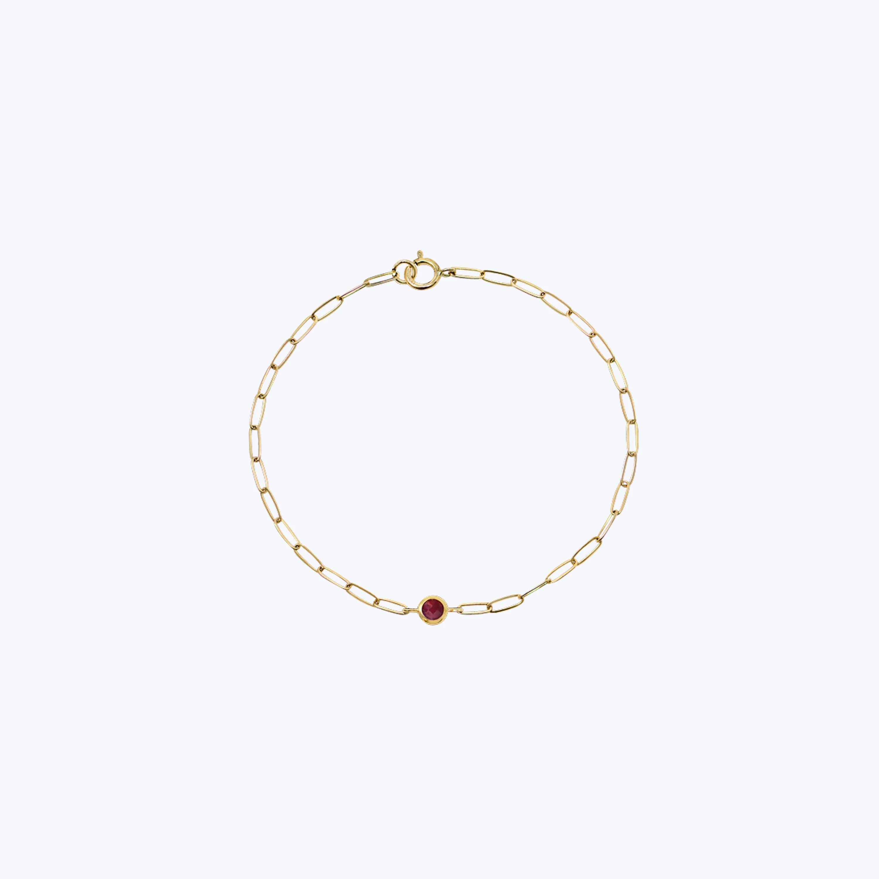 Classique Birthstone Paperclip Bracelet