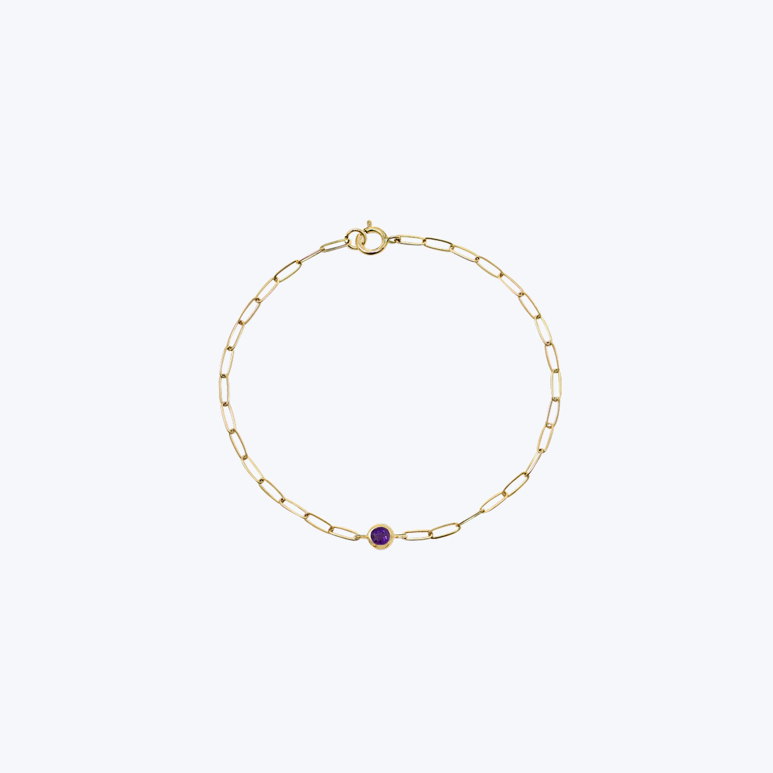Classique Birthstone Paperclip Bracelet