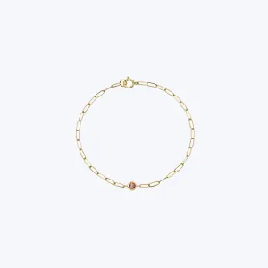 Classique Birthstone Paperclip Bracelet