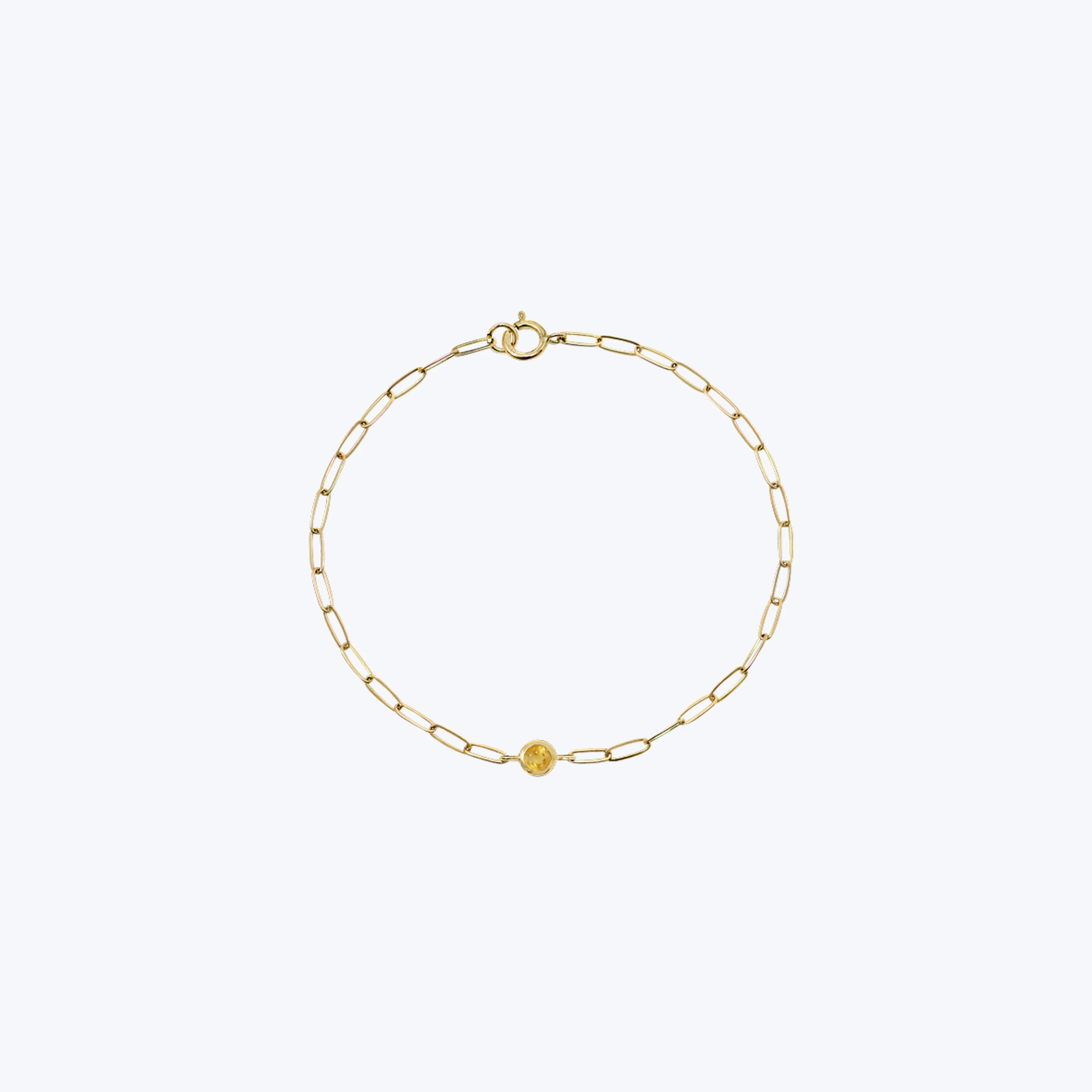 Classique Birthstone Paperclip Bracelet