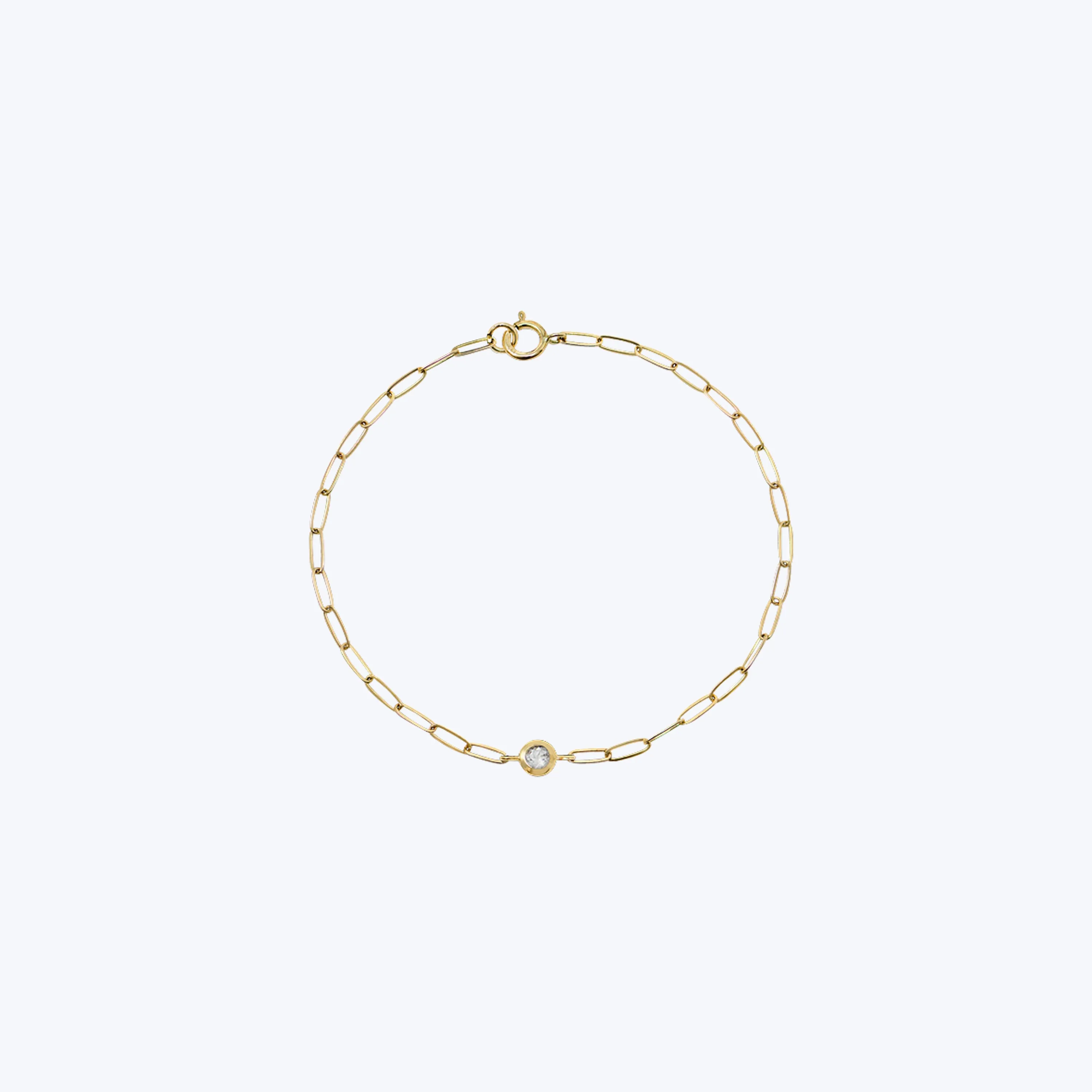 Classique Birthstone Paperclip Bracelet