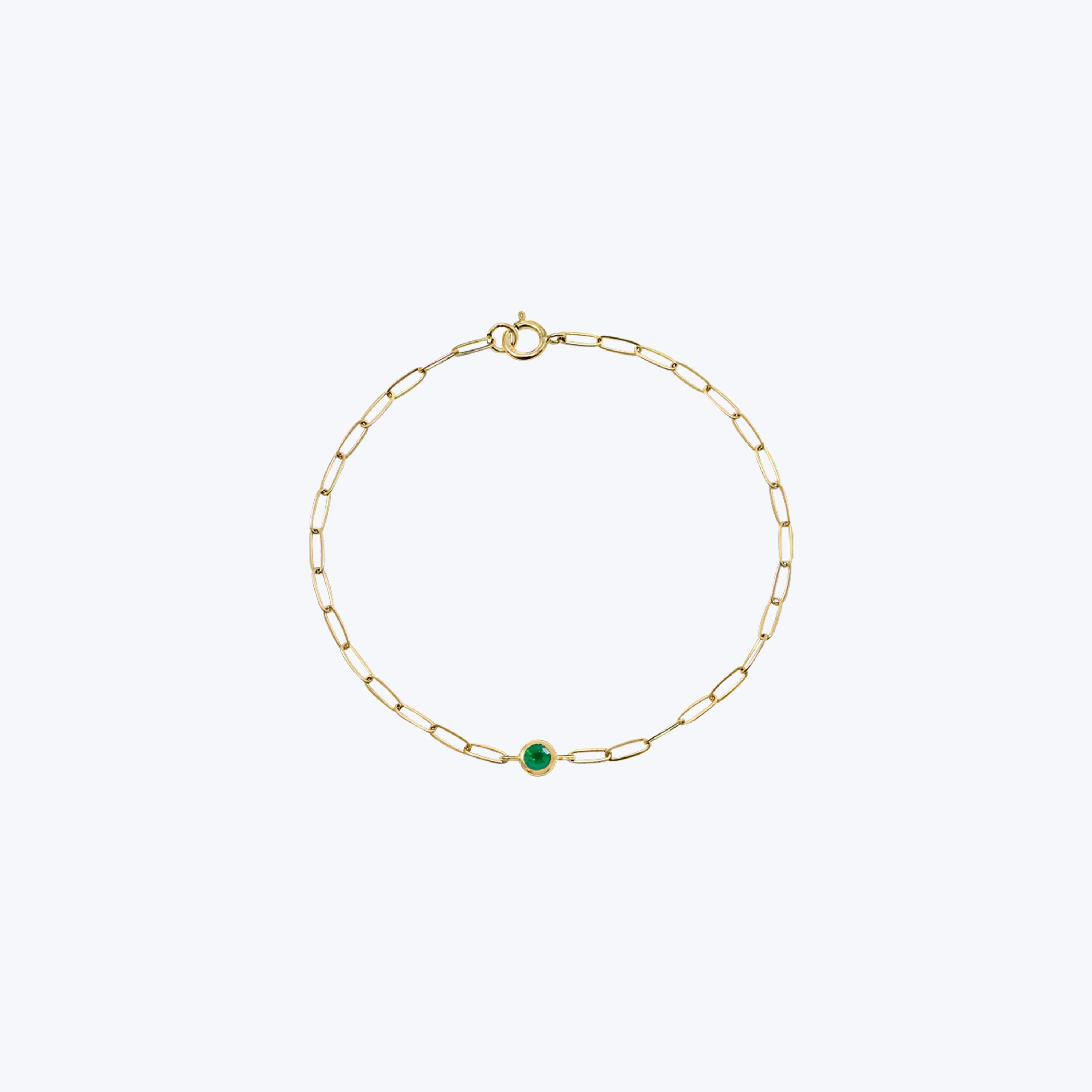 Classique Birthstone Paperclip Bracelet
