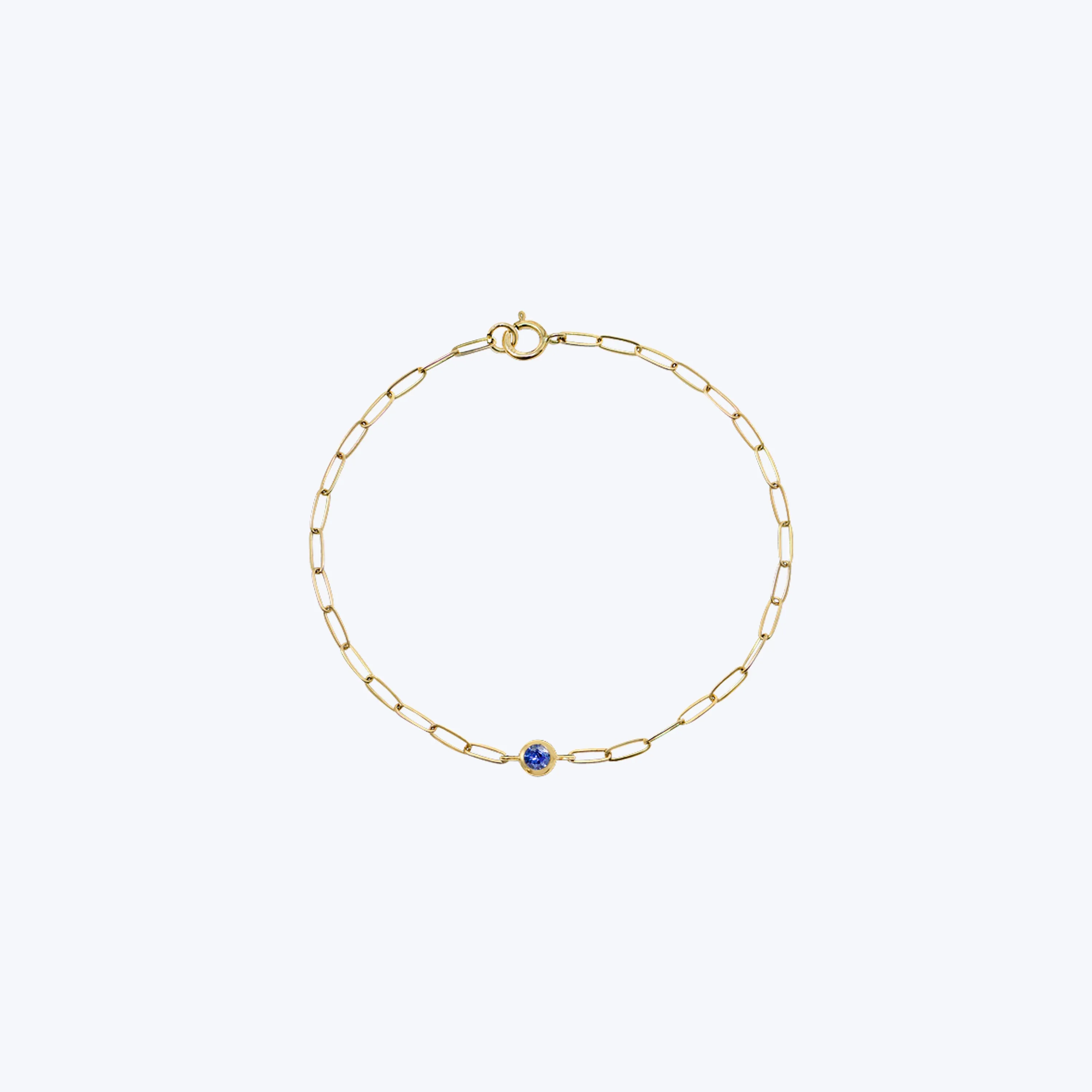 Classique Birthstone Paperclip Bracelet