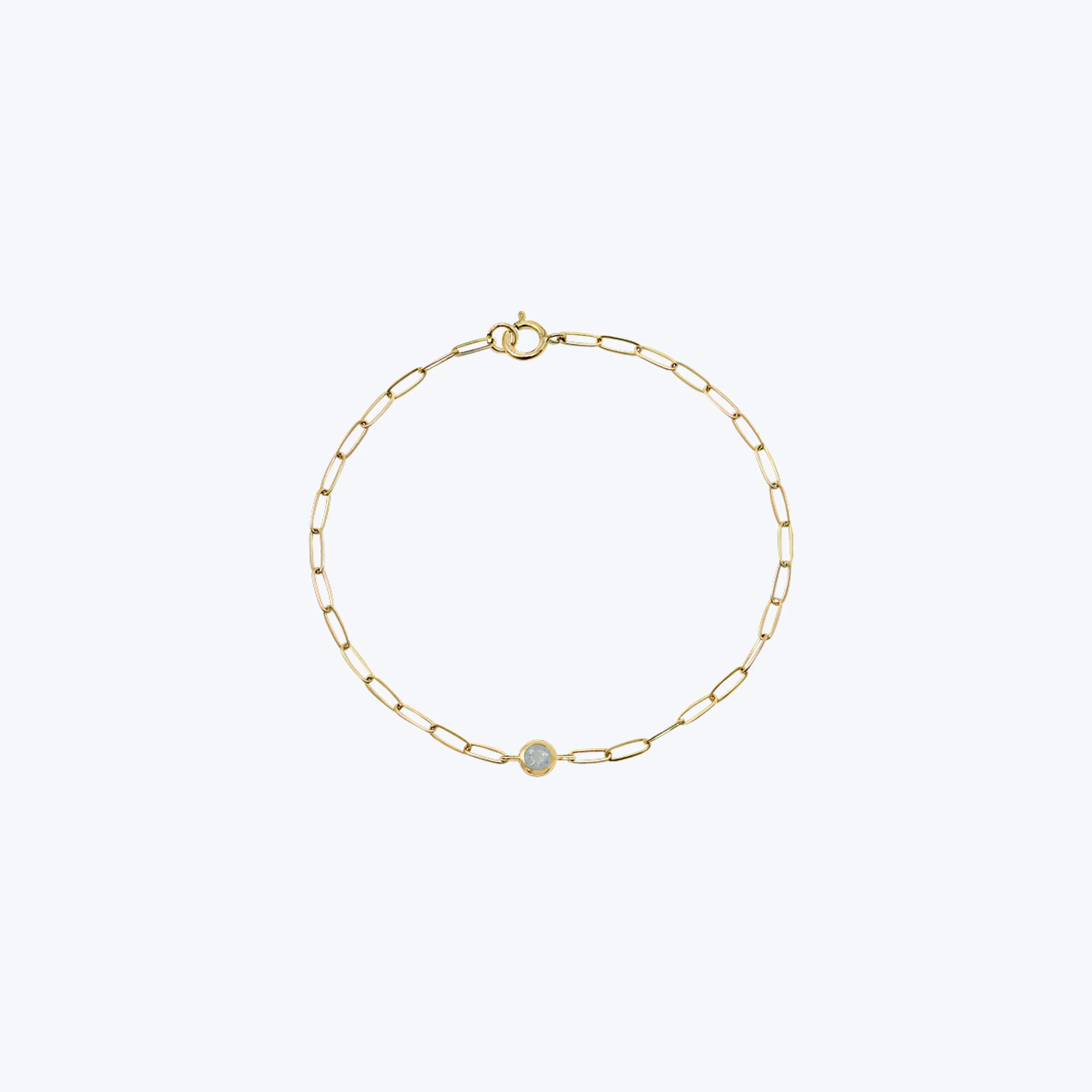 Classique Birthstone Paperclip Bracelet