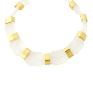 Clear quartz collar necklace