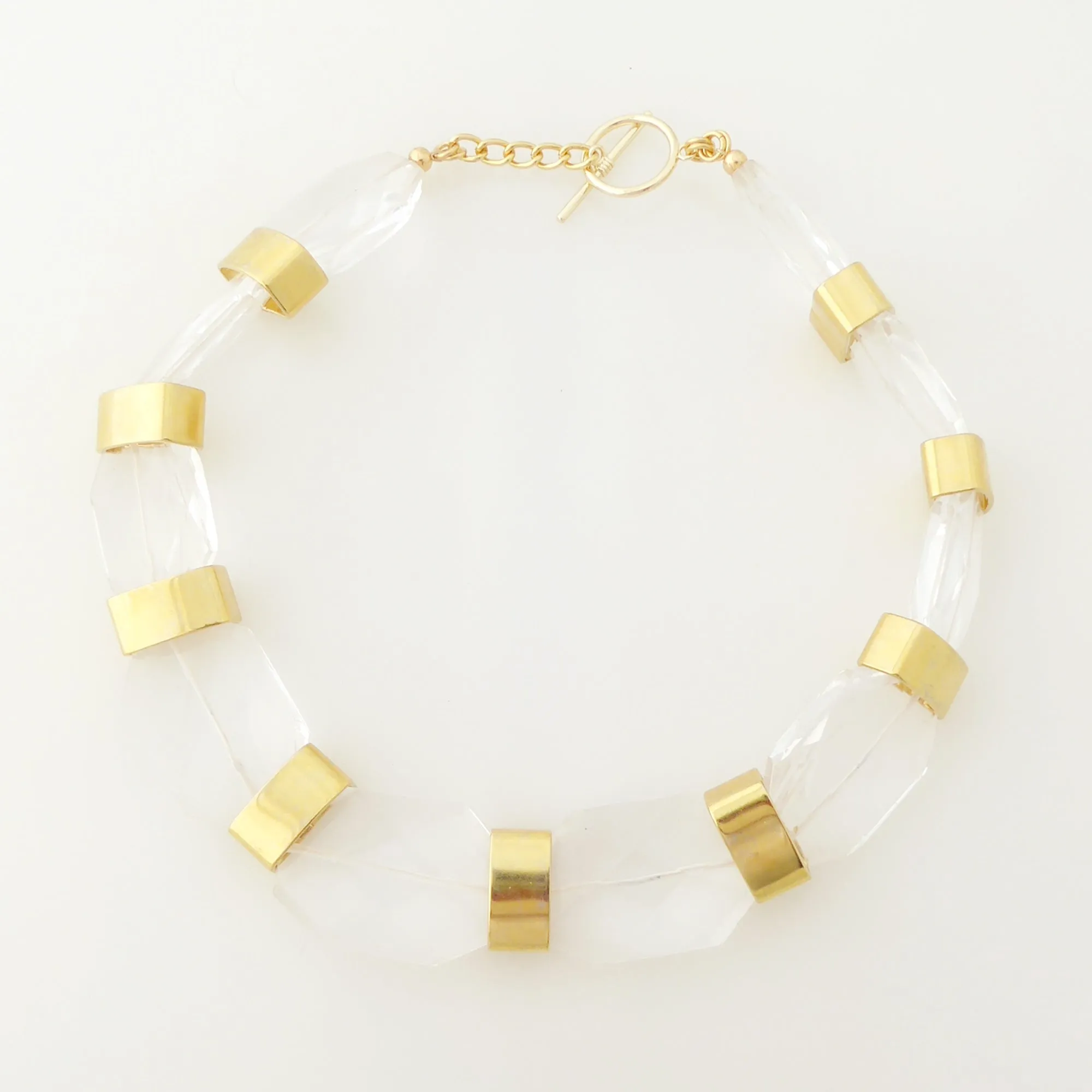 Clear quartz collar necklace