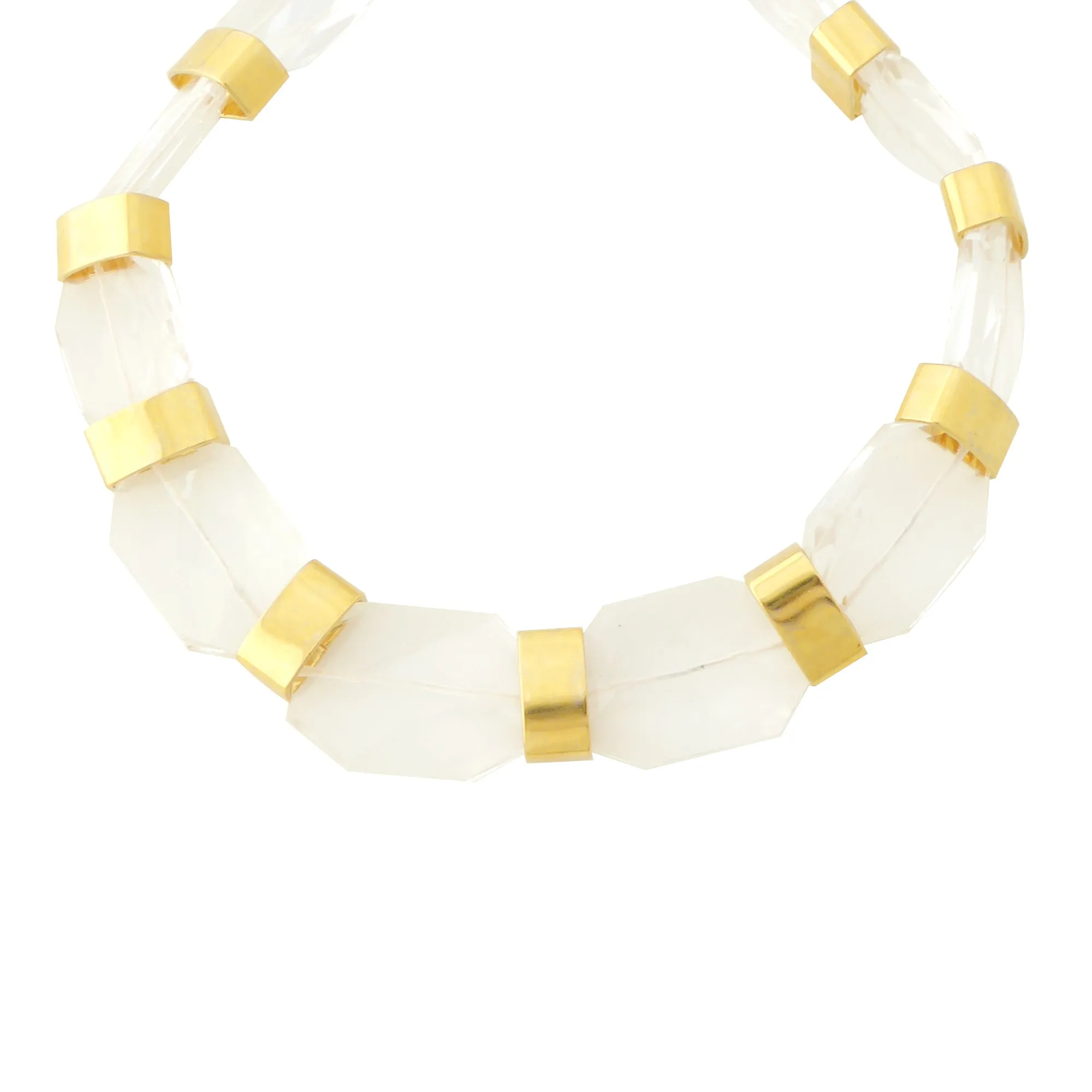 Clear quartz collar necklace