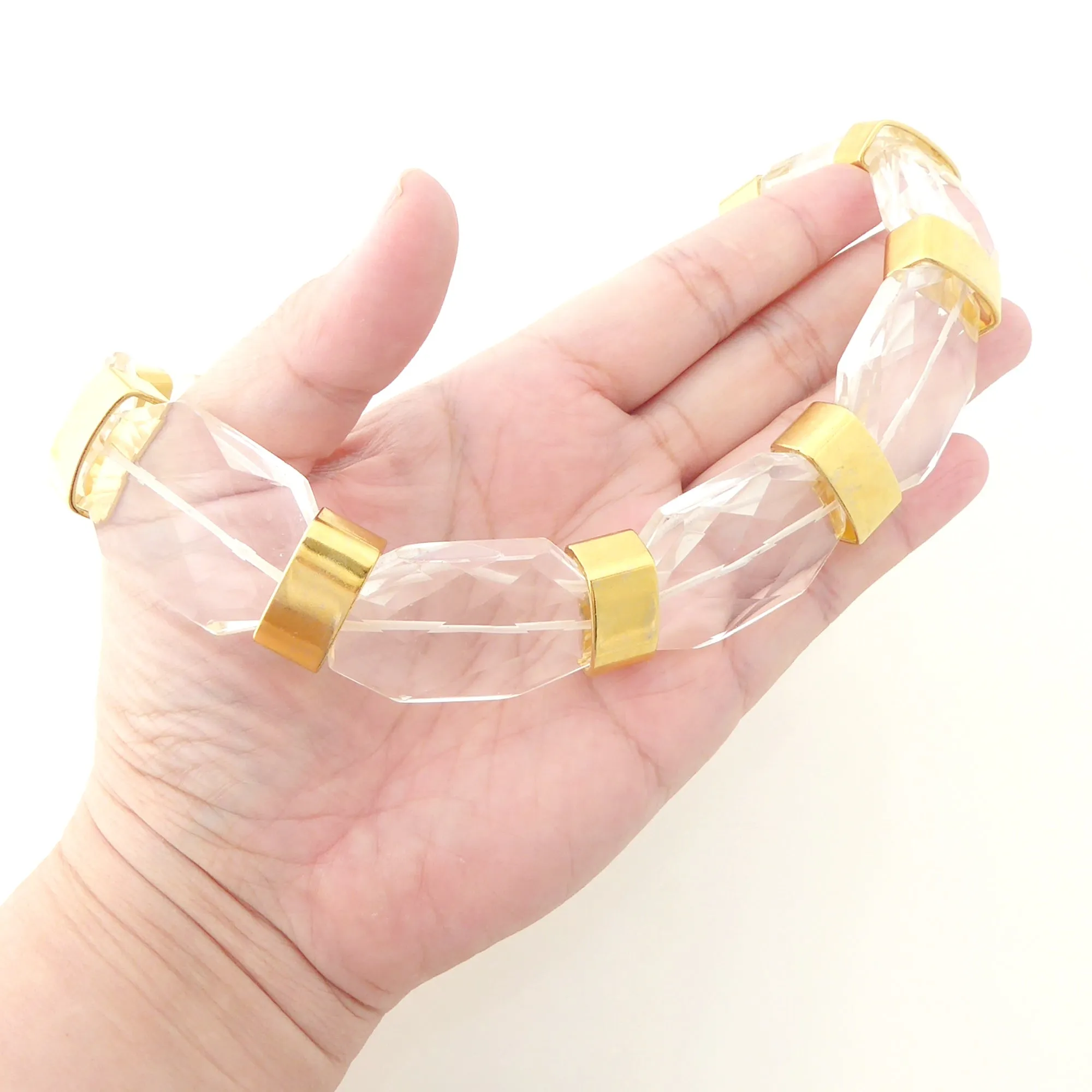 Clear quartz collar necklace