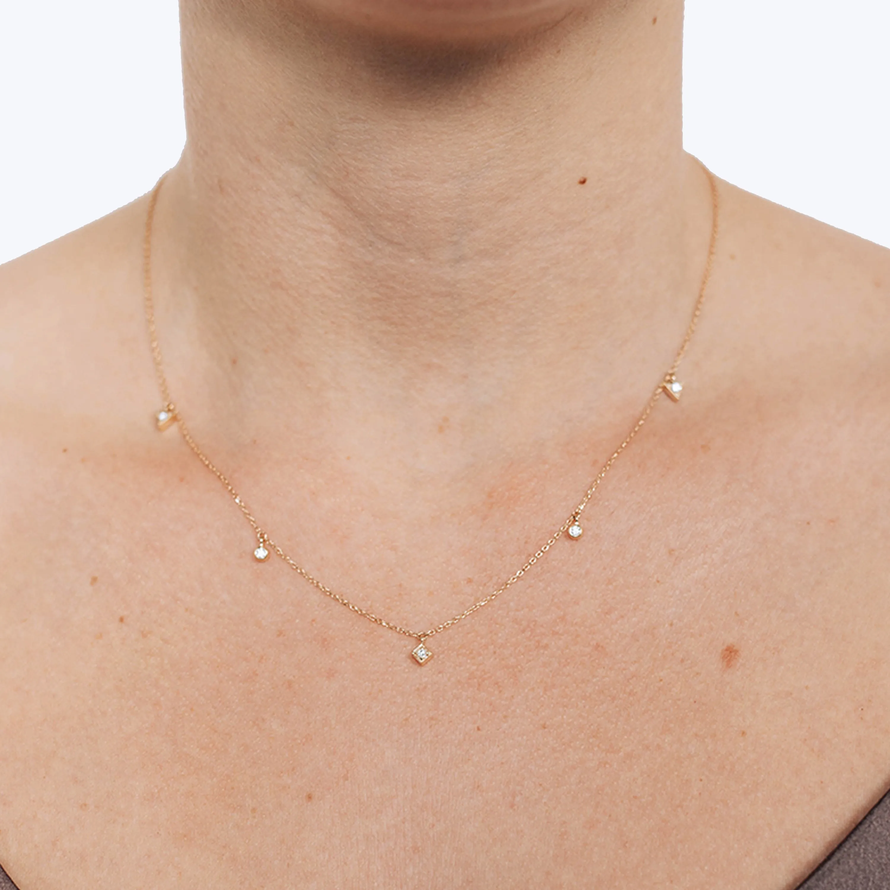Cleo Erika Floating Geometric Crew Necklace