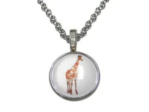 Colorful Geometric Giraffe Pendant Necklace