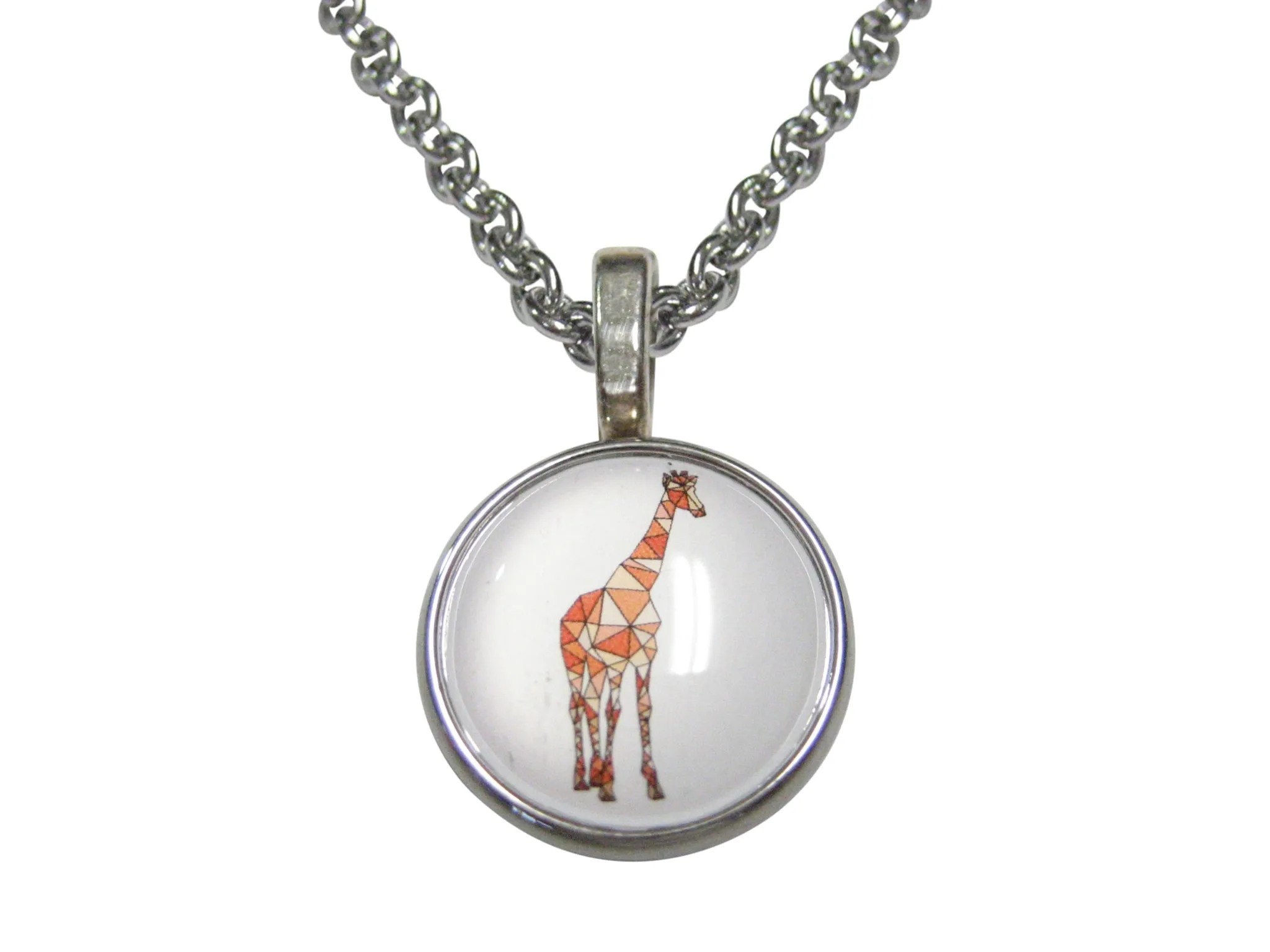 Colorful Geometric Giraffe Pendant Necklace