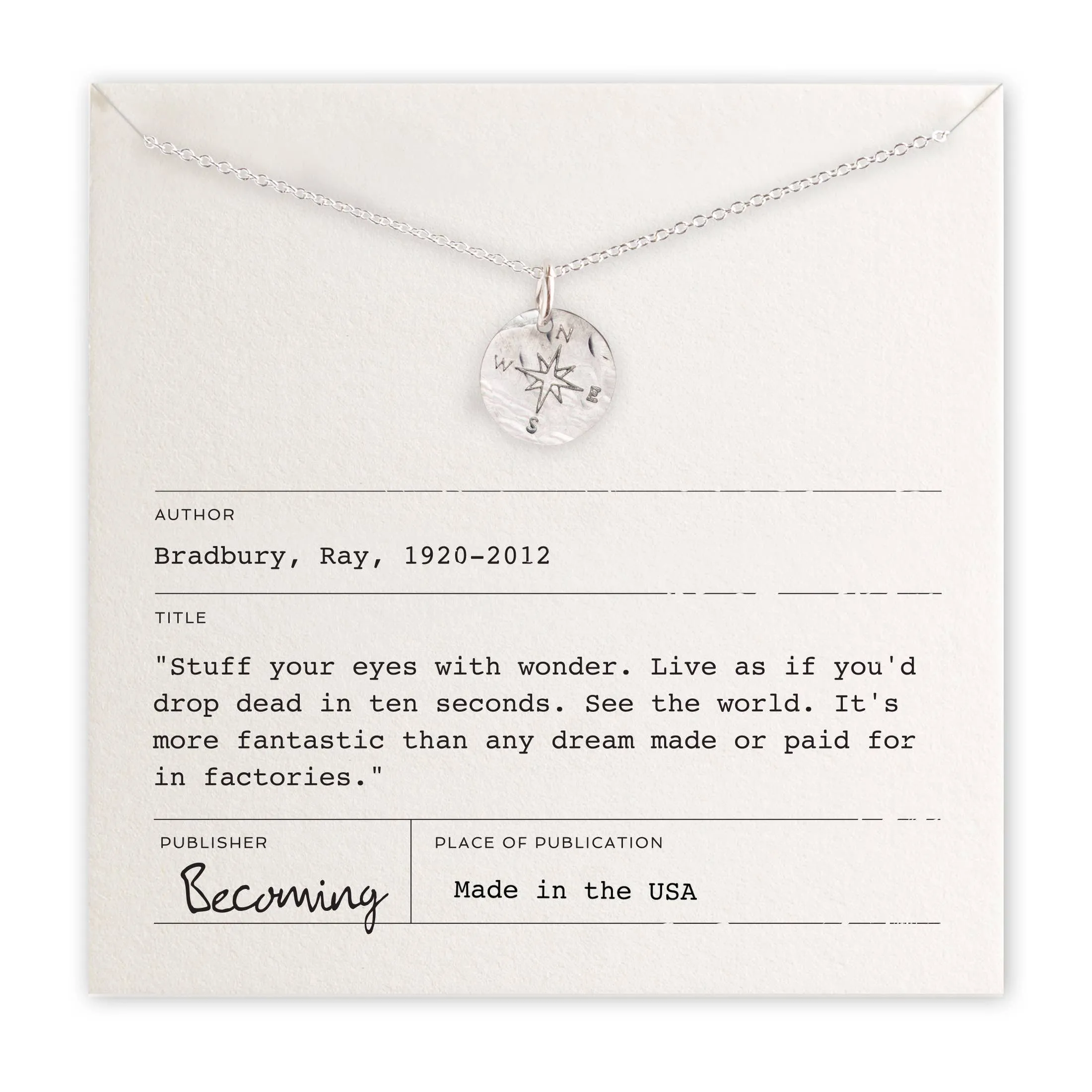 Compass Necklace Sterling Silver