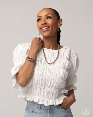 Complete Look - Southwestern Story Necklace & Southwestern Surprise Bracelet - Multi Navajo Pearl Set