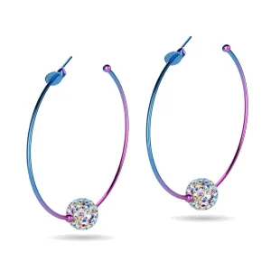 Confetti Crystal | Unicorn Silver | Kikiballa Hoop Earrings