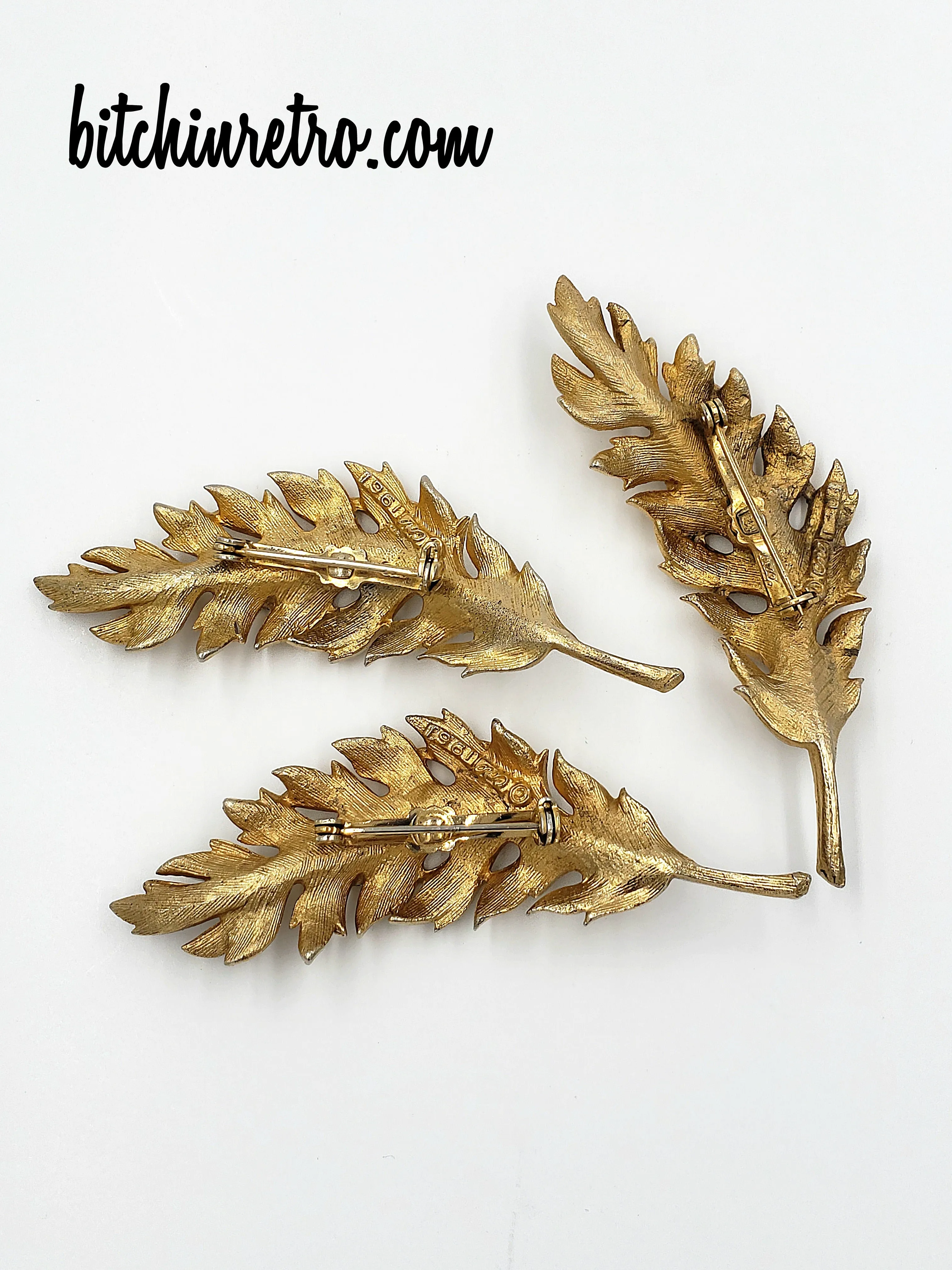 Coro 1961 Autumn Leaf Brooch Collection - Set of Three