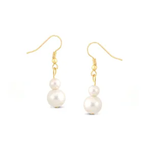 CREAM PEARL EARRINGS #HNE78704 GLD/CRM (ME4)