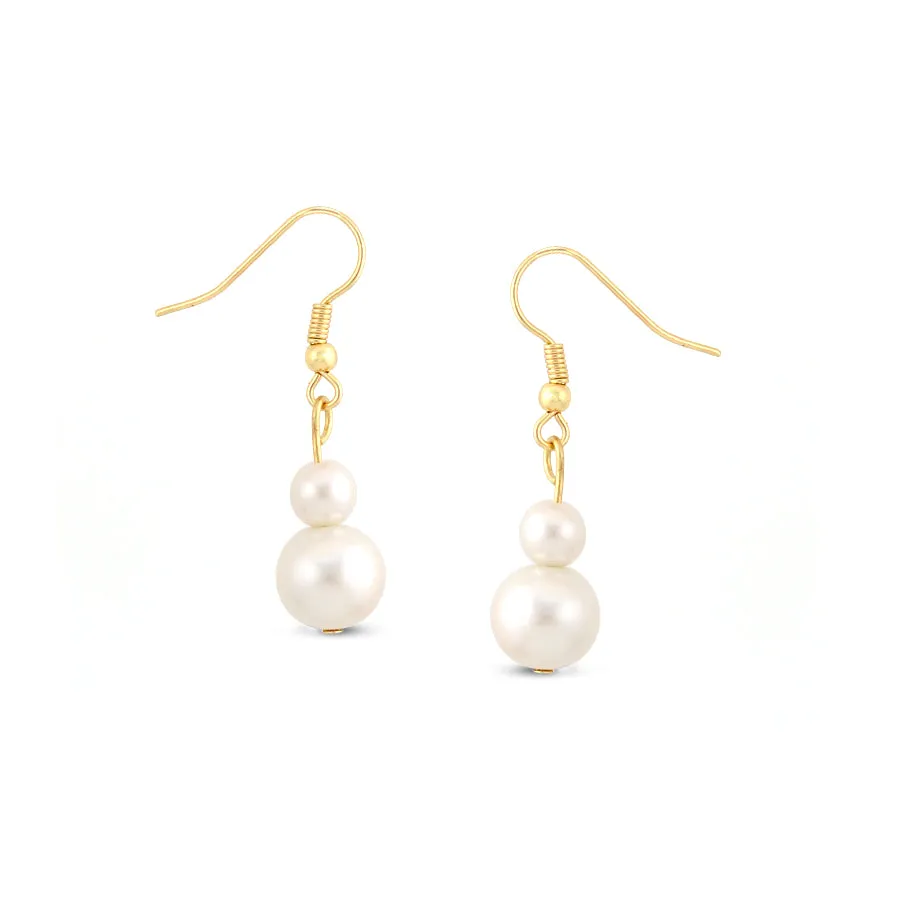 CREAM PEARL EARRINGS #HNE78704 GLD/CRM (ME4)