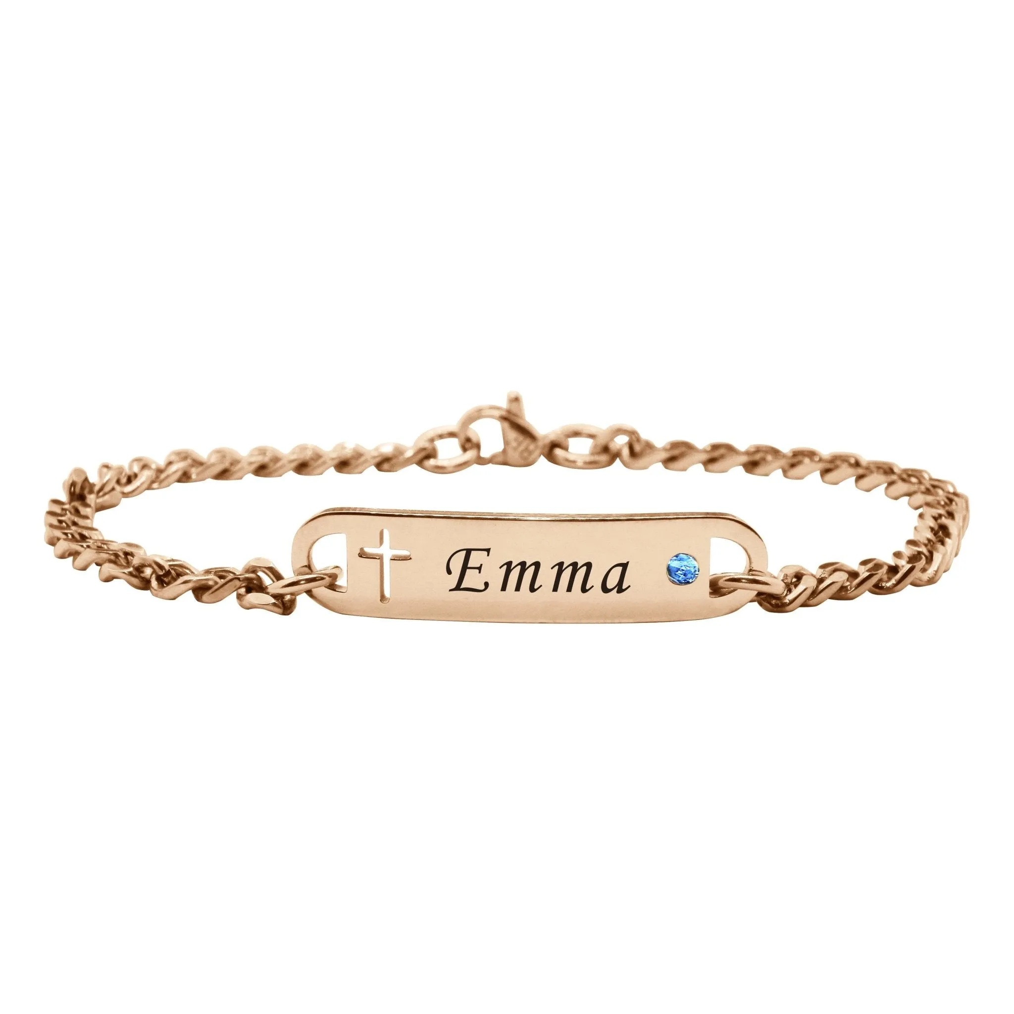 Cross Bracelet with Birthstone