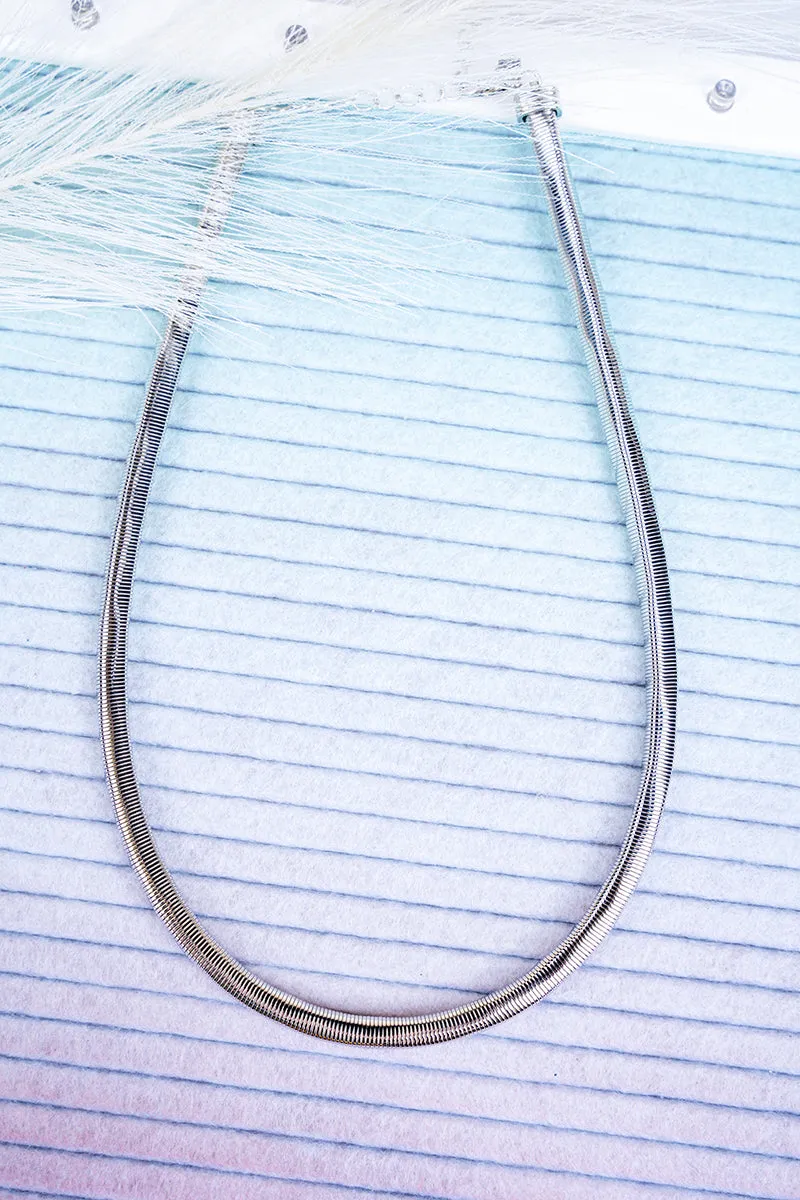 Crowd Pleaser Silvertone Omega Chain Necklace