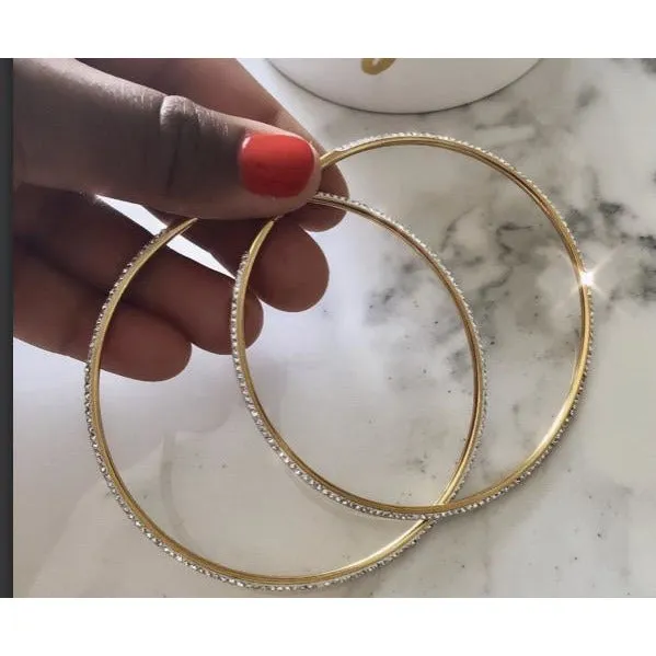Crystal Crush Hoops (Gold or Silver)