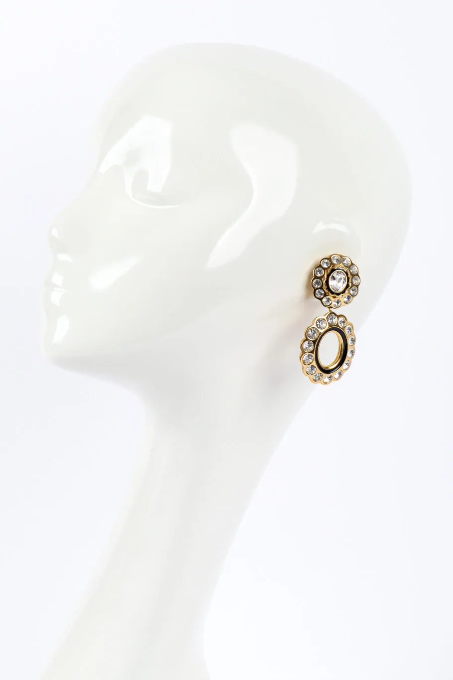Crystal Flower Hoop Drop Earrings