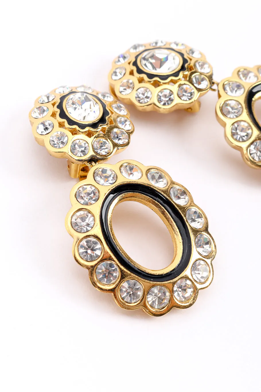 Crystal Flower Hoop Drop Earrings