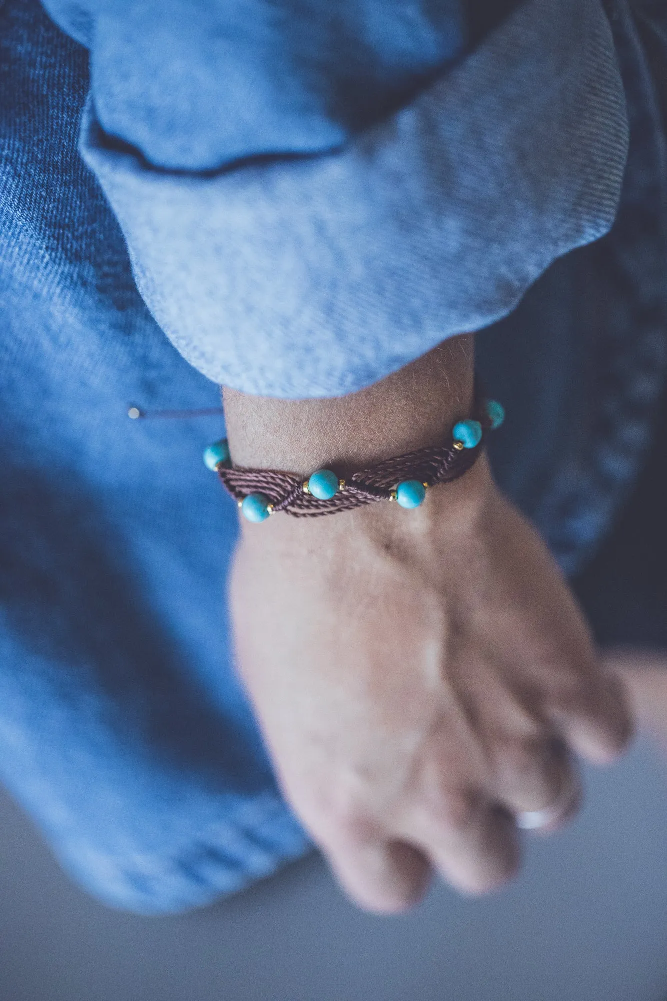 CRYSTAL MACRAME WAVES BRACELET