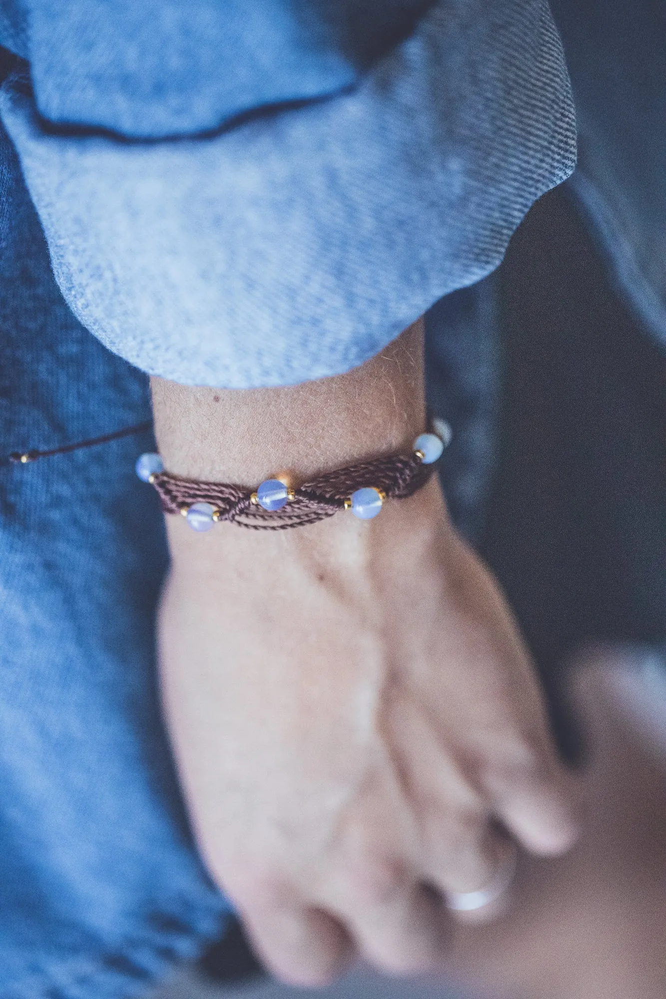 CRYSTAL MACRAME WAVES BRACELET