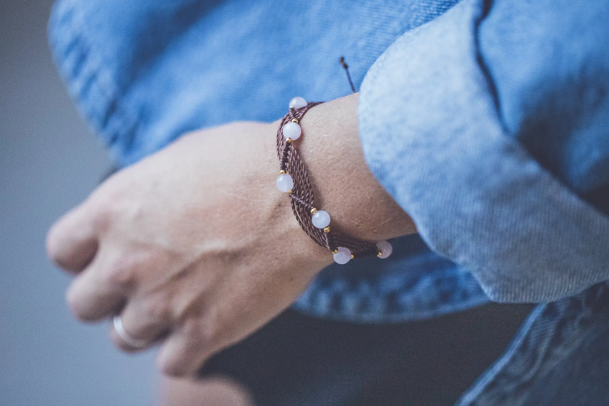 CRYSTAL MACRAME WAVES BRACELET