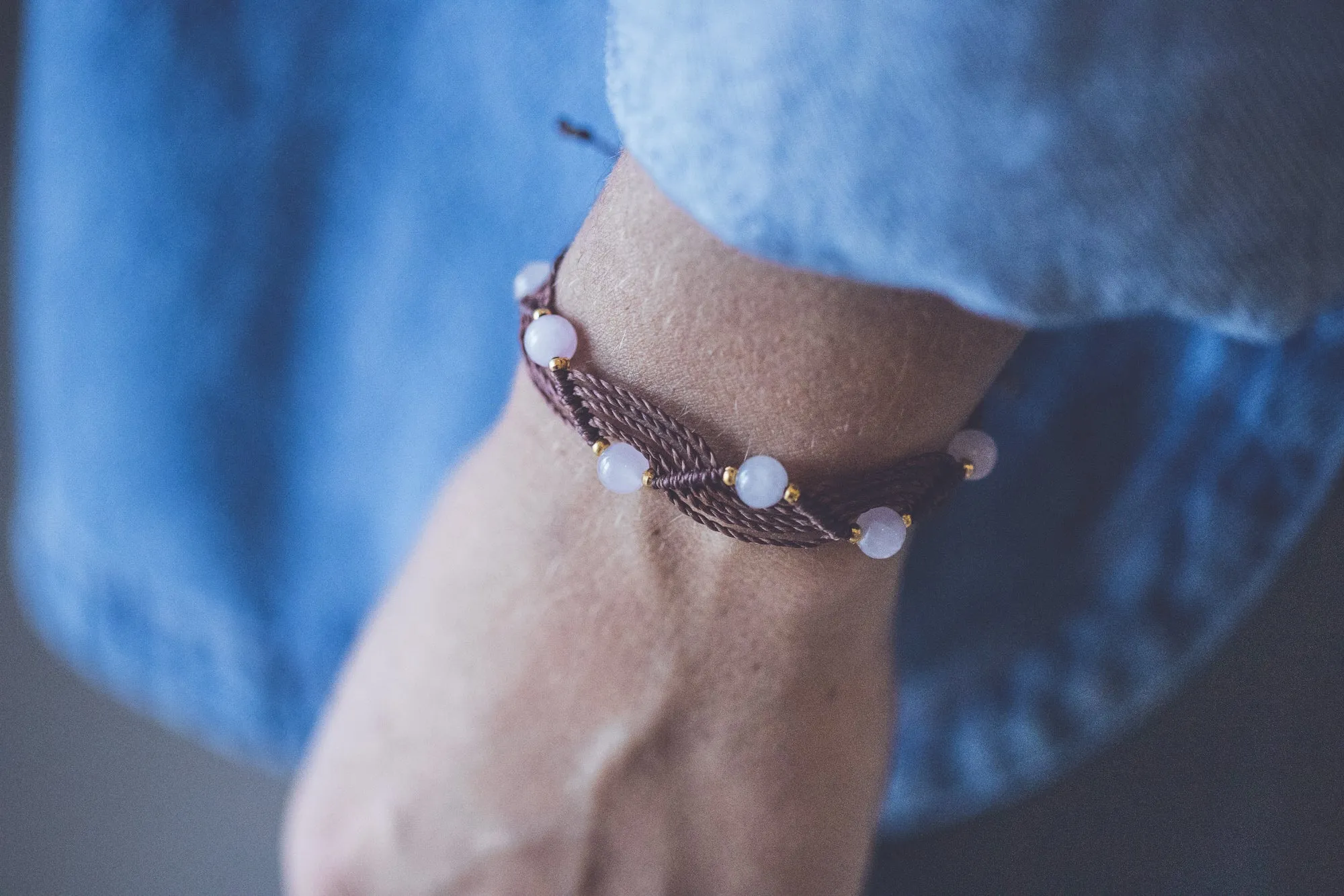 CRYSTAL MACRAME WAVES BRACELET