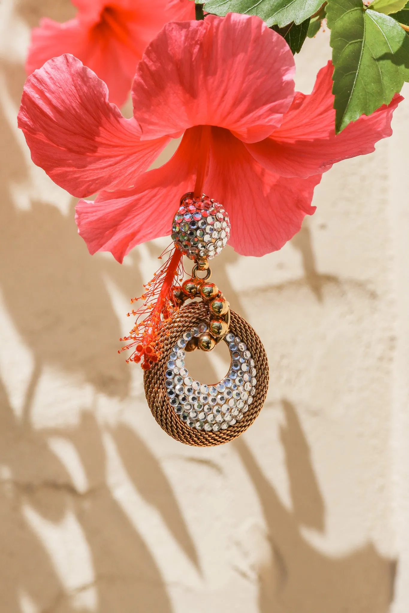 Crystal Mesh Drop Earrings