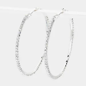 Crystal Rhinestone Hoop Earrings | 2.5" | 206048