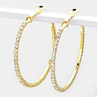 Crystal Rhinestone Hoops on Gold | 1.75" | 206043