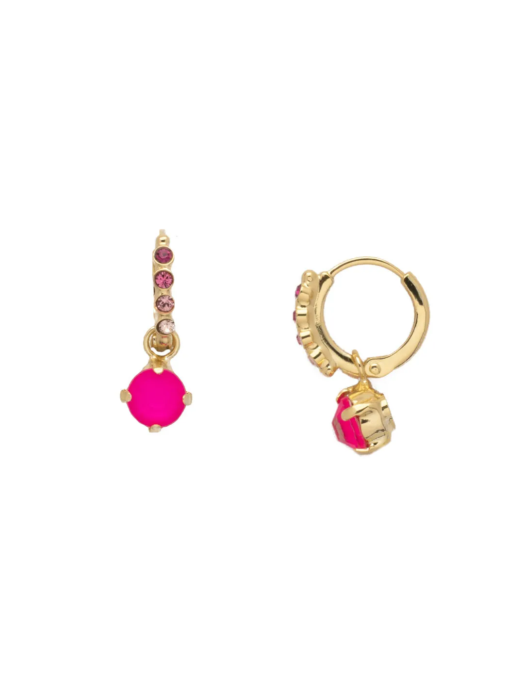 Crystal Stud Embellished Huggie Hoop Earrings - EFN7BGBFL