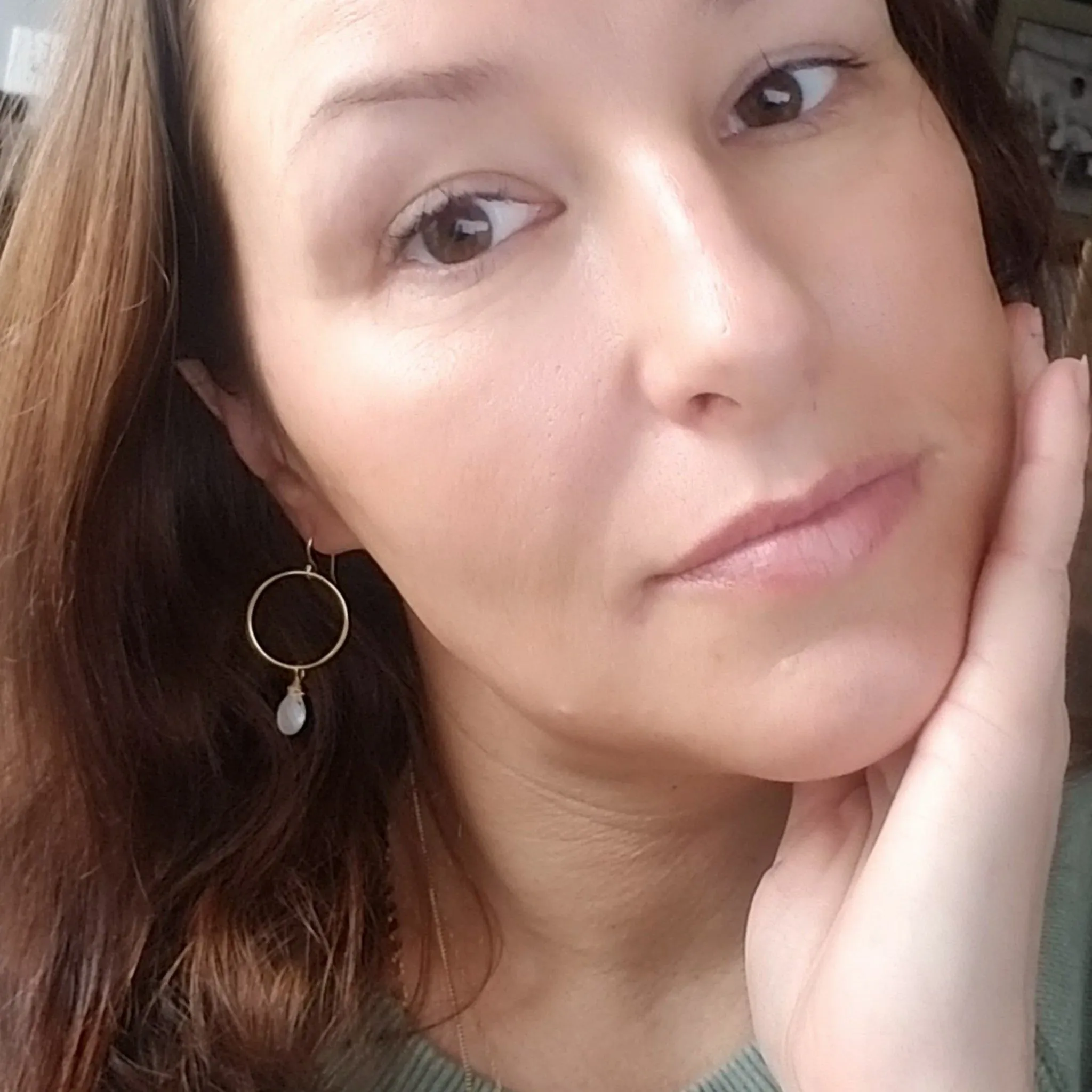 Crystal Threader Hoop Earrings - Sterling or Gold
