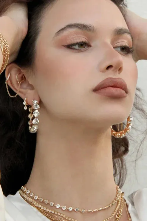 Crystal Warrior Hoop Earrings
