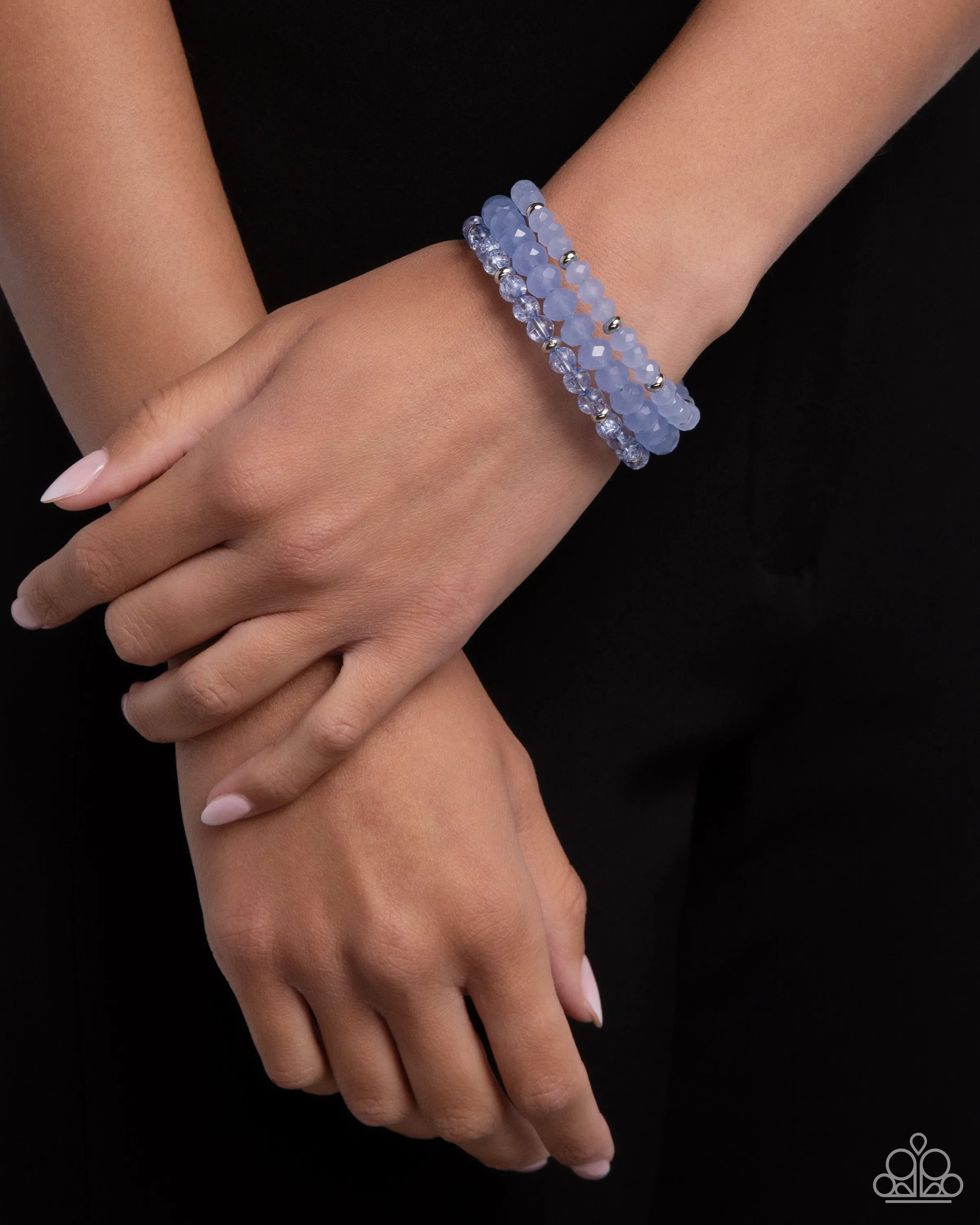 Cultured Cause - Blue - Opaque Faceted Bead Paparazzi Coil Bracelet