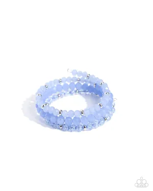 Cultured Cause - Blue - Opaque Faceted Bead Paparazzi Coil Bracelet